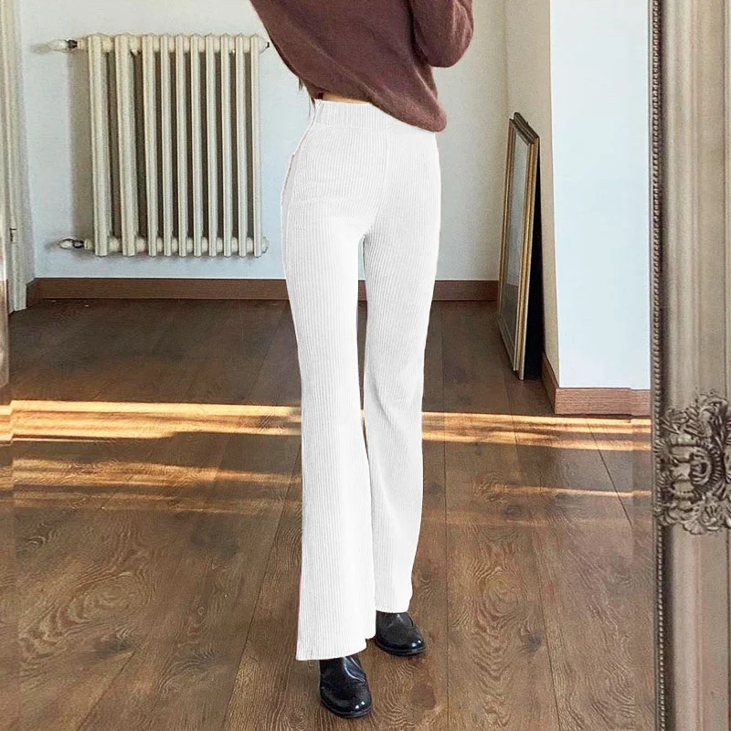 

Женские повседневные длинные пикантные брюки с высокой талией, модные штаны, брюки, уличная одежда, свободные брюки-клеш