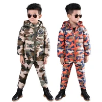 110 150cm height kids boys military uniform winter thick warm hooded down parkas clothing set camouflage tactical army suit