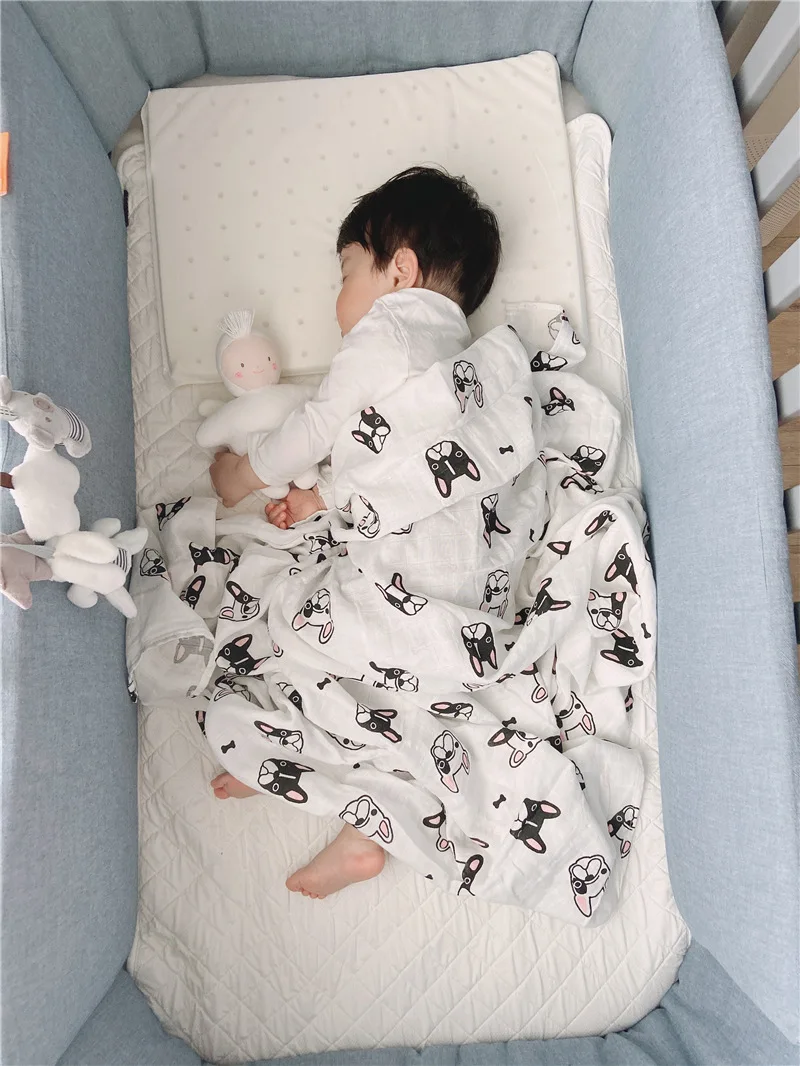 

Новое Хлопковое одеяло с мультяшным принтом, мягкое одеяло из органического хлопка для новорожденных, пеленальная накидка, полотенце, шарф,...