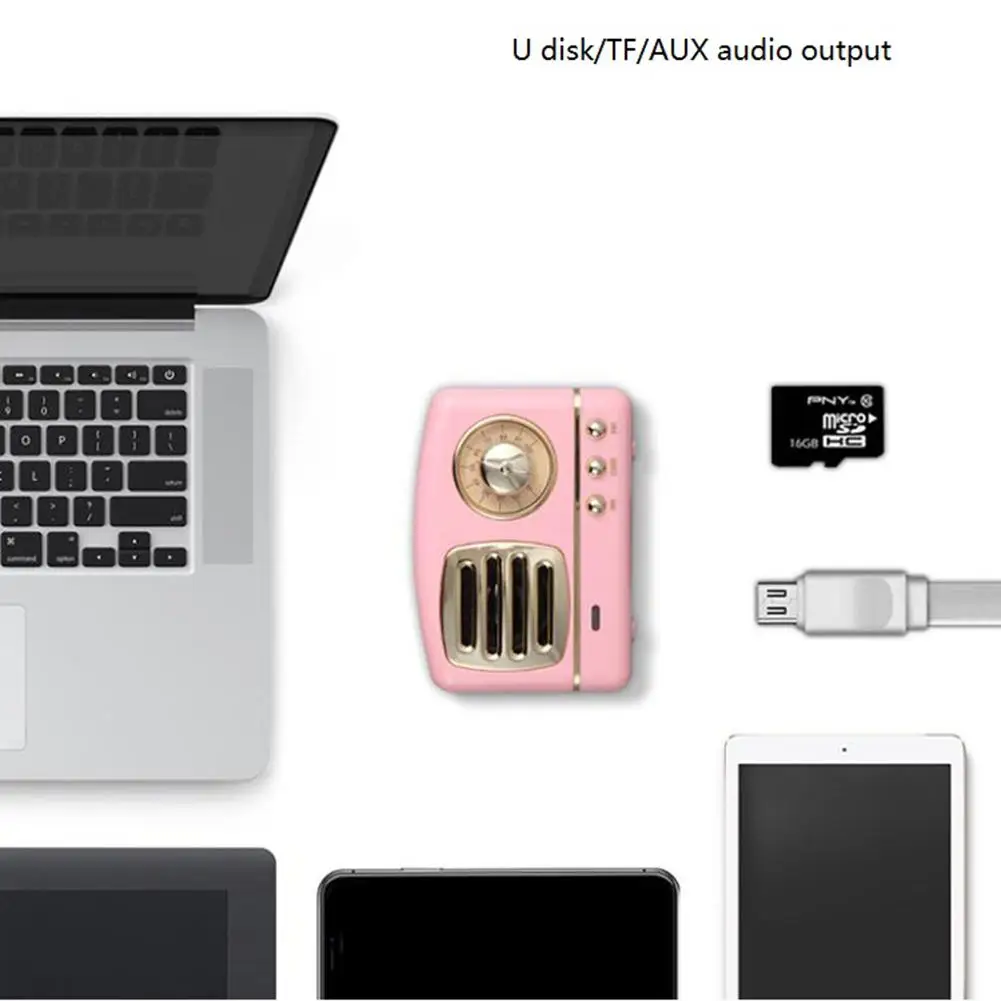 Стильный Bluetooth динамик для мобильного телефона, инновационный радио, ретро портативный мини беспроводной Bluetooth динамик, громкий динамик, динамик s#42