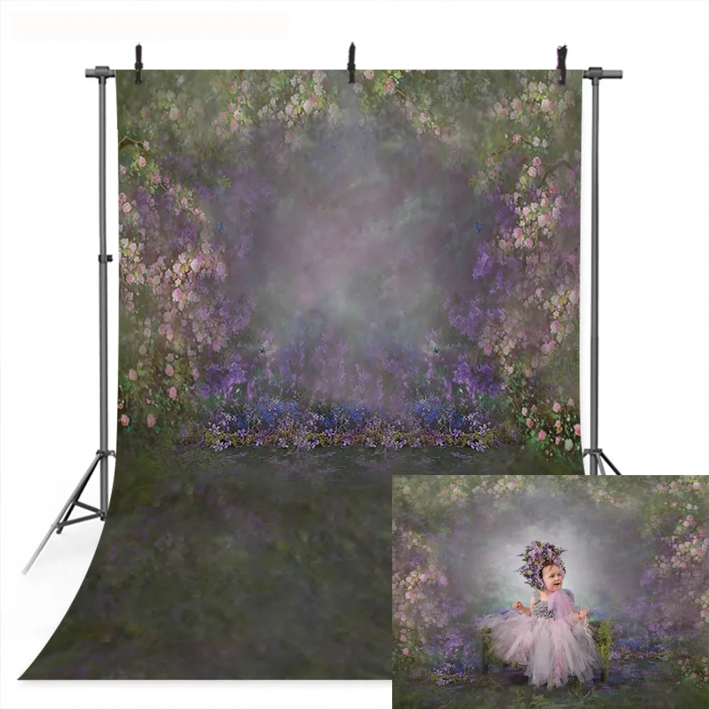 

Винтажный фон для фотосъемки новорожденных с абстрактными цветами