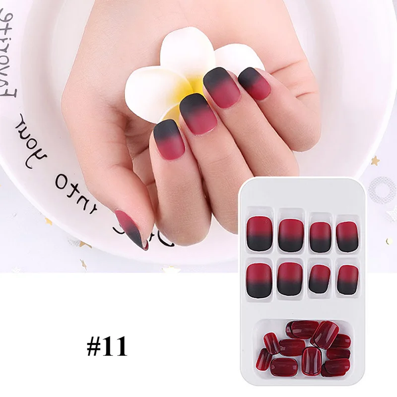 Накладные ногти естественного цвета 24 шт. накладные квадратные из АБС пластика