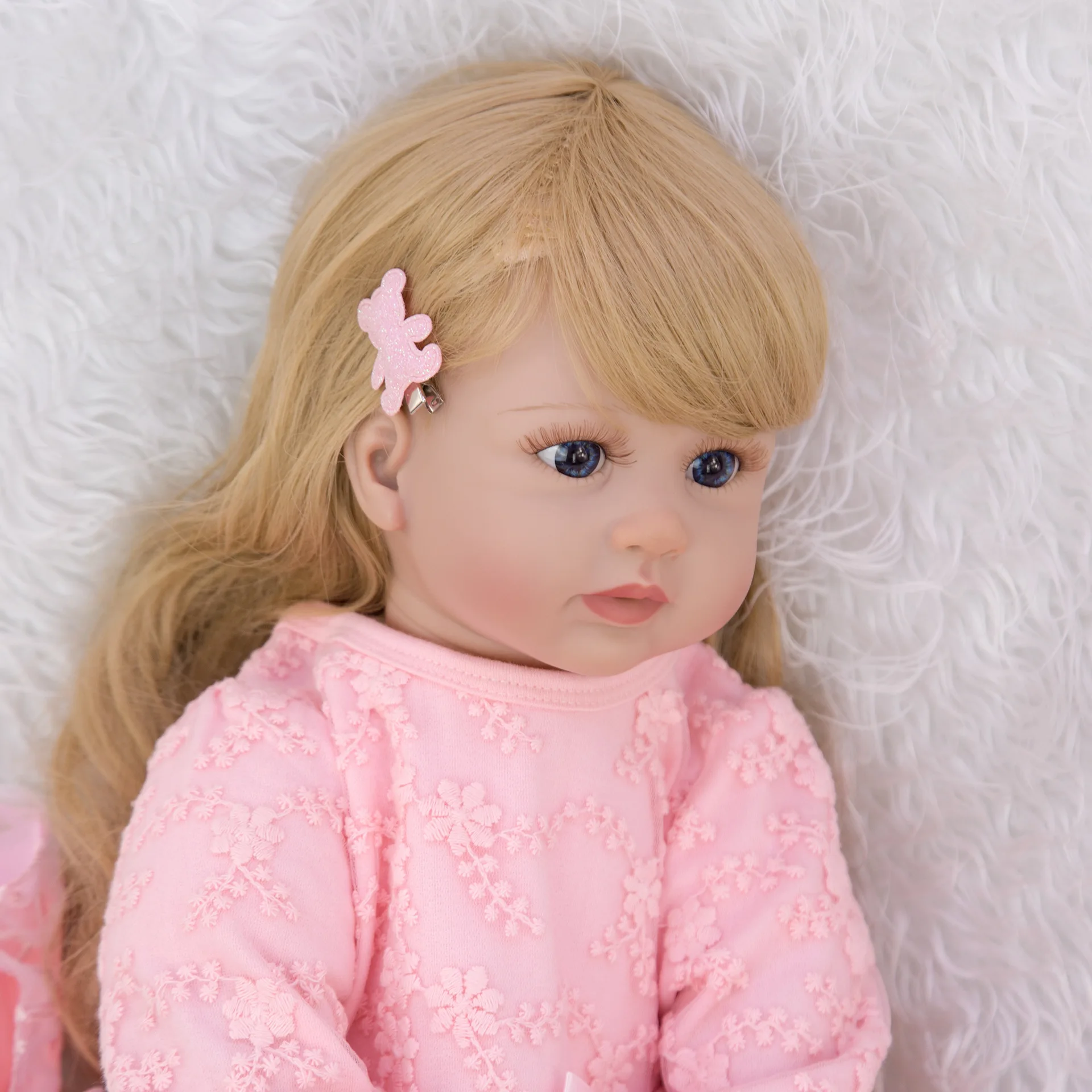 KEIUMI 24 Inch Elegant Reborn Baby Girl Doll 60 cm Soft Vinyl Cloth Body pink Princess Lifelike Boneca bebe Playmate | Игрушки и хобби