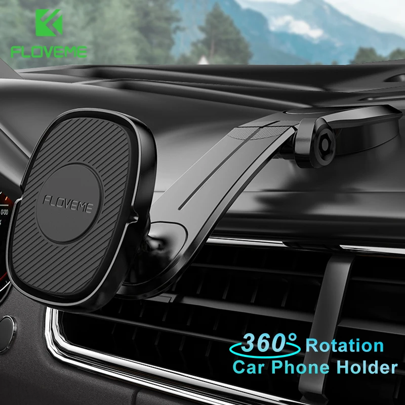 

FLOVEME Magnetic Car Phone Holder for iPhone Foldable Mount Mobile Phone Holder for Dashboard Paste Flexible Car Holder Stand