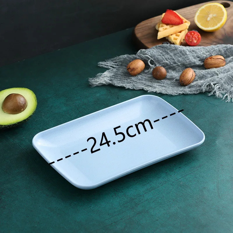 Креативная прямоугольная тарелка из пшеничной соломы меламиновая здоровая