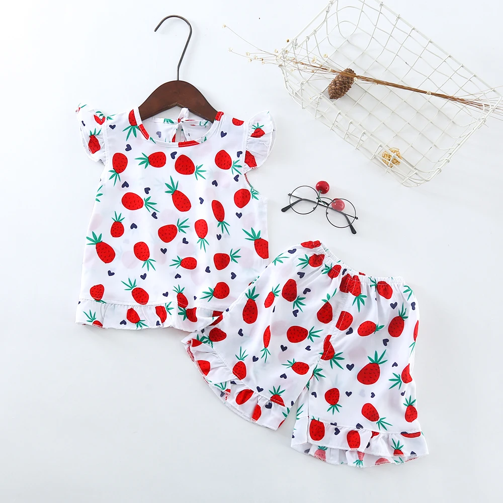 Summer Children's Pajamas Baby Boy Clothes Cotton Pyjamas Kids T-shirt+Shorts 2pcs Cartoon For Girls Boys Sleepwear Sets |