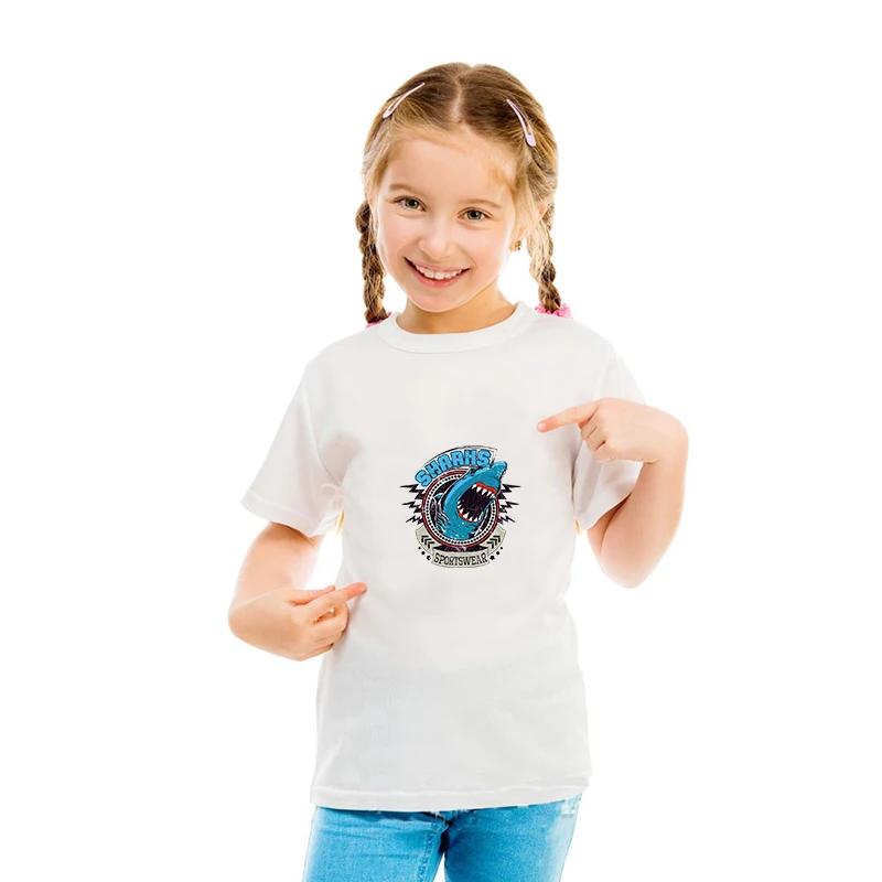 DIY Small Fashion Retro Shark Iron On Transfers For Clothes Heat Transfer Vinyl Sticker Printing Patch T-shirts Applique | Дом и сад