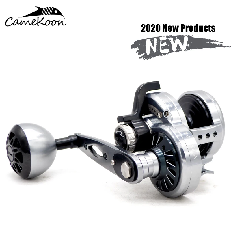 CAMEKOON DC200 CNC slow jigging reel boat reel 32kg drag power left/right handle conventional saltwater trolling fishing wheel