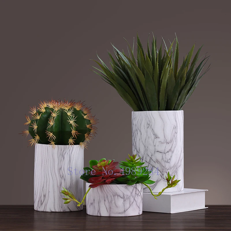 Креативная керамическая мраморная ваза в скандинавском стиле цветочный горшок