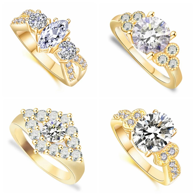 16 различных стилей классические геометрические свадебные кольца невесты для