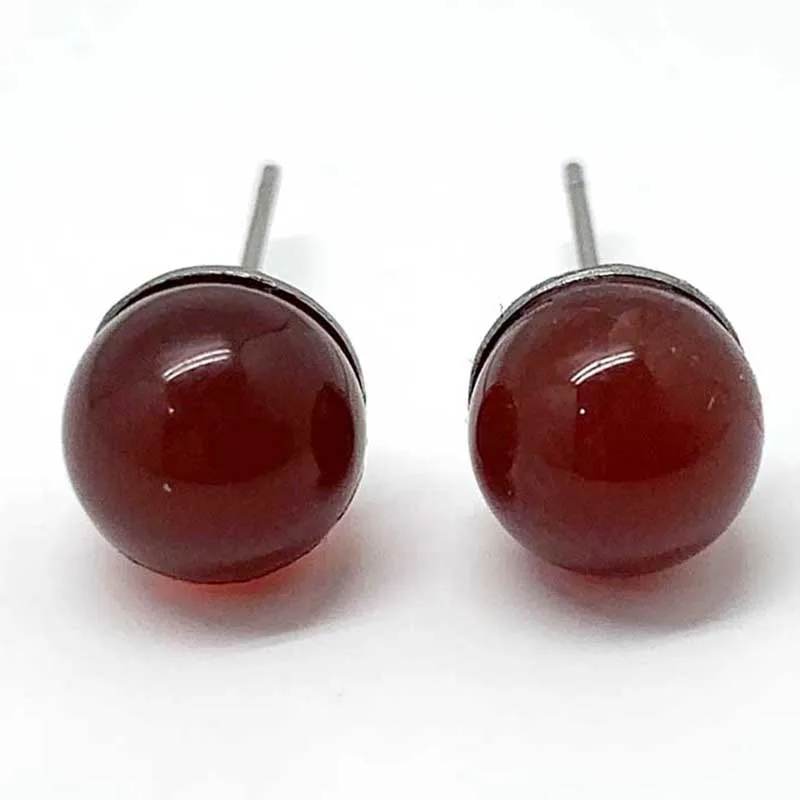 

Bohemian Stainless Steel Natural Stone Ear Studs for Women Green Aventurine Black Agate Cystal Jewelry Korea Cute Stud Earrings