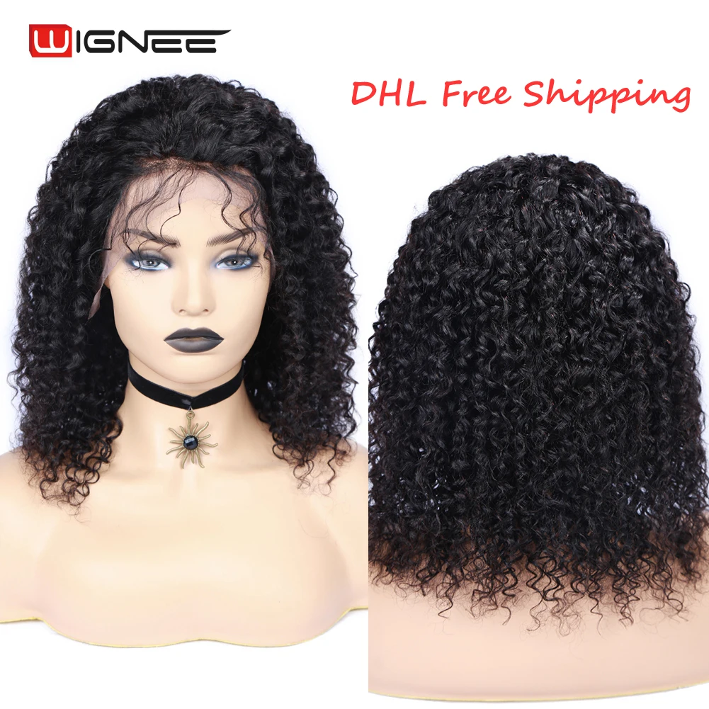 Wignee 13х4 кружевные фронтальные человеческие парики с детскими волосами для черных