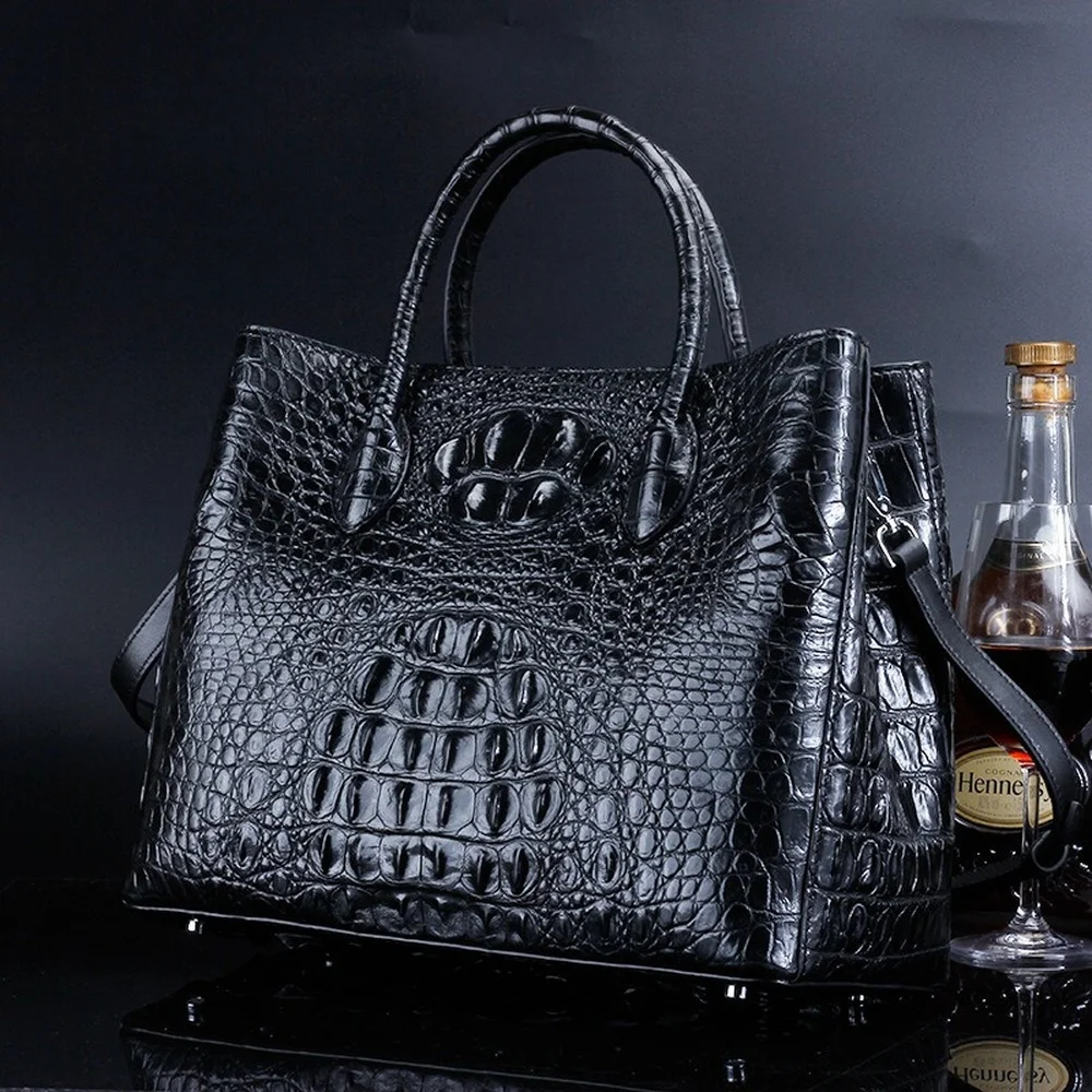 

2021 real crocodile leather briefcase portable messenger single shoulder handbag simple fashion single shoulder handbag