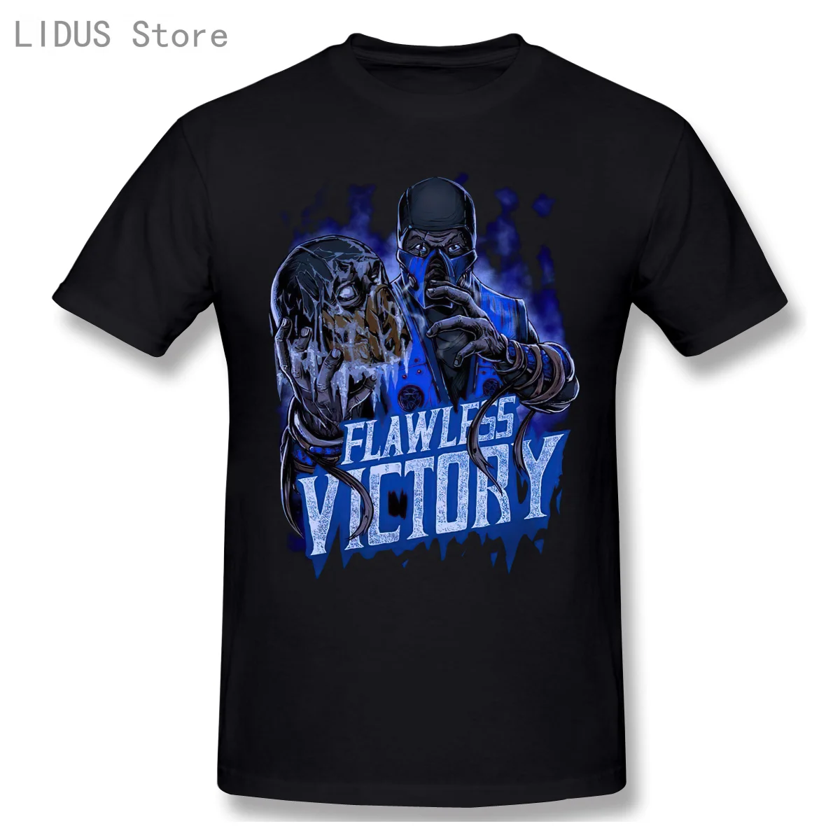 

2021 Fashion Graphic T-shirt Cartoon Anime SUB ZERO Mortal Kombat Flawless Victory Casual Men O-neck 100% Cotton T shirt Tee Top