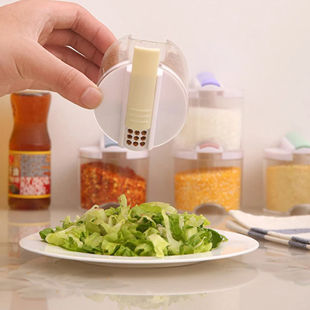 

5Pcs/Set Transparent Spice Jar Set Salt And Pepper Seasoning Bottle With Lid Kitchen Condiment Cruet Storage Container