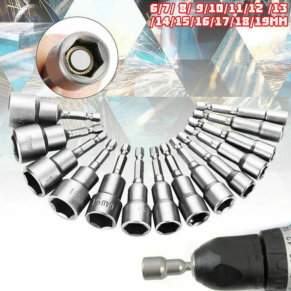 

Magnetic 1/4 Hex Shank Head Nut Driver Drill Bits Socket Drilling Repair Part