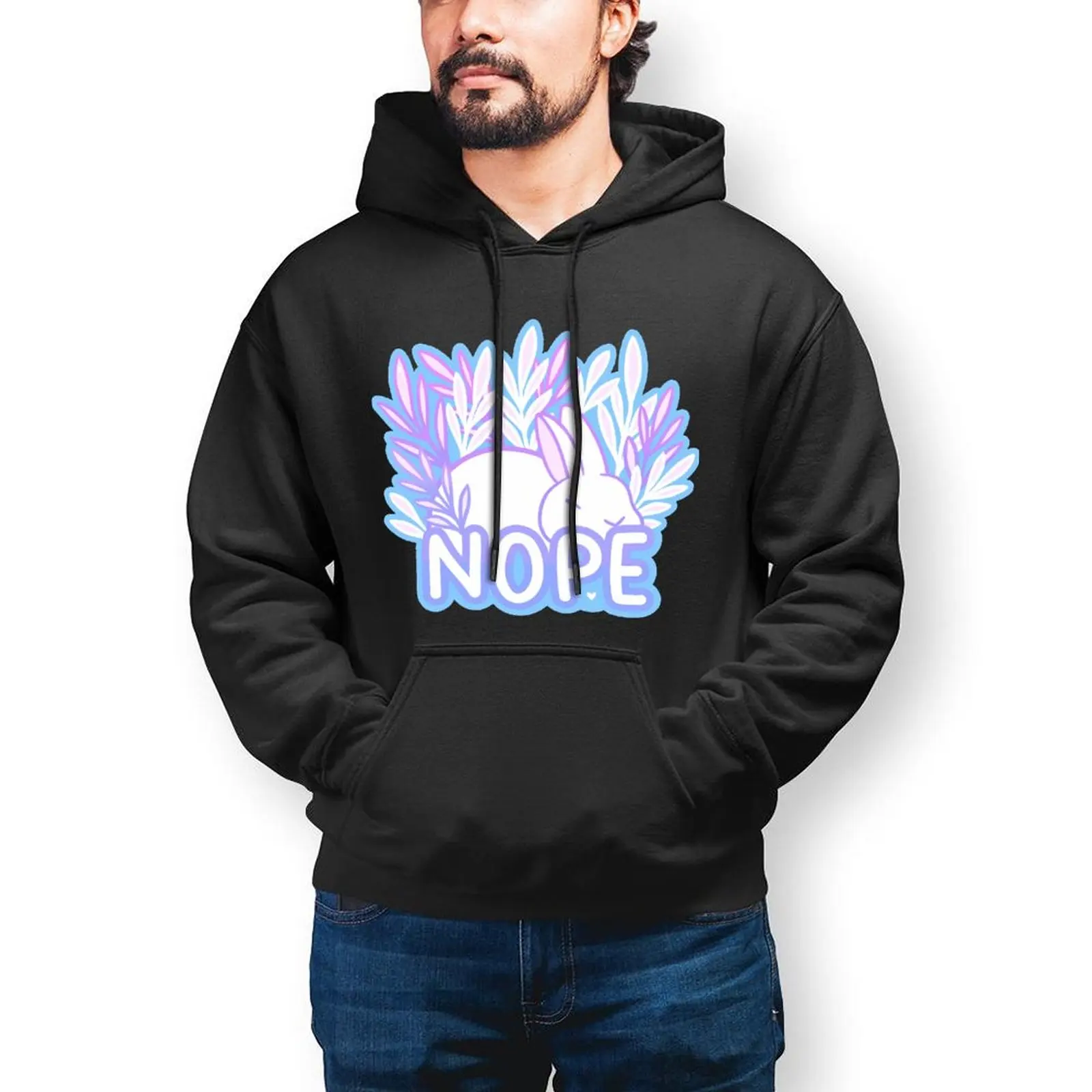 

Rabbit Hoodies Autumn Cotton Hoodie Fashion Streetwear Long Sleeve Pullover Hoodie Men X
