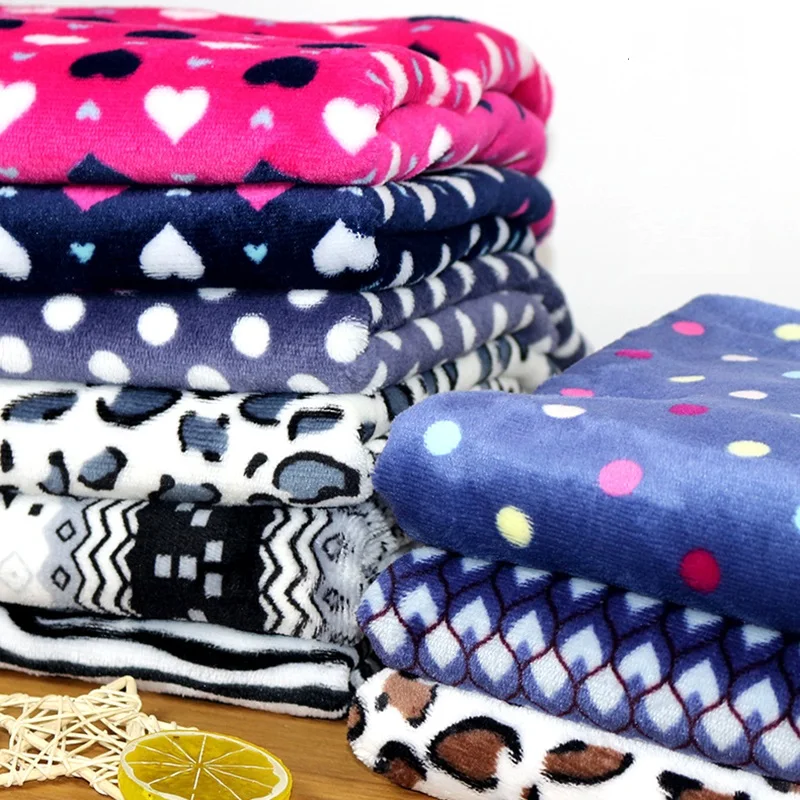 

Polar Fleece Printed Fabric Soft Smooth Single Side Coral Fleece Velvet Fabrics For Sleepwear Bedding Shoes DIY Telas Tissus
