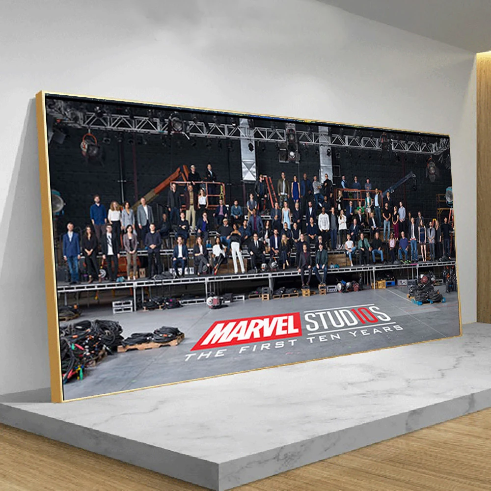 

Disney Marvel 10th Years Avengers Superhero Movie Poster Wall Art Picture Canvas Painting for Kids Room Home Decor Cuadros Gift