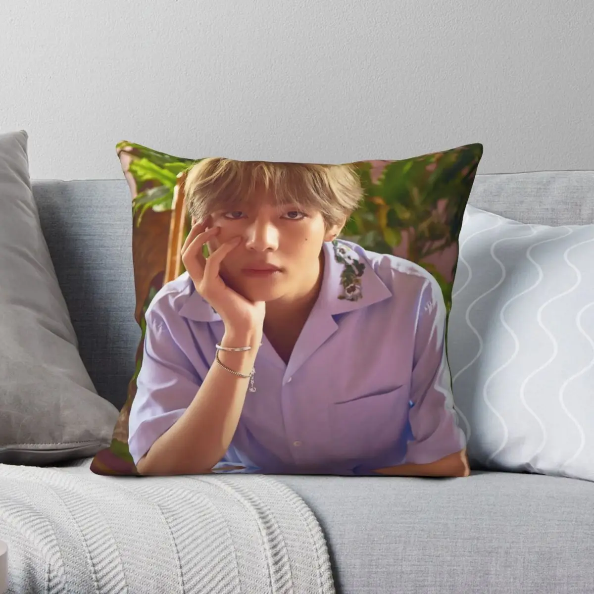 

Квадратный Чехол на подушку Taehyung Love Yourself, полиэстеровый льняной бархатный чехол на молнии, декоративный Чехол на подушку, чехол на автомобильную подушку, чехол 45x45