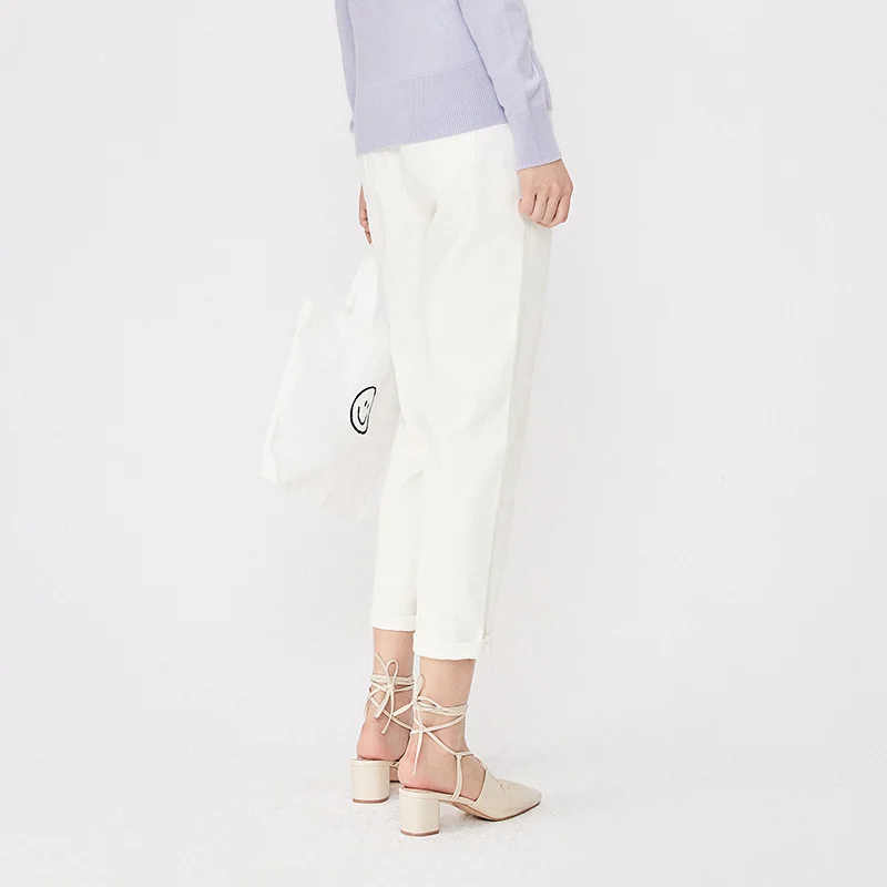 

SEMIR Women Casual Pants 2021 New Autumn White Pants Woman Trend Wild Ninth Point Pants Trendy Ins Women'S Pencil Pants
