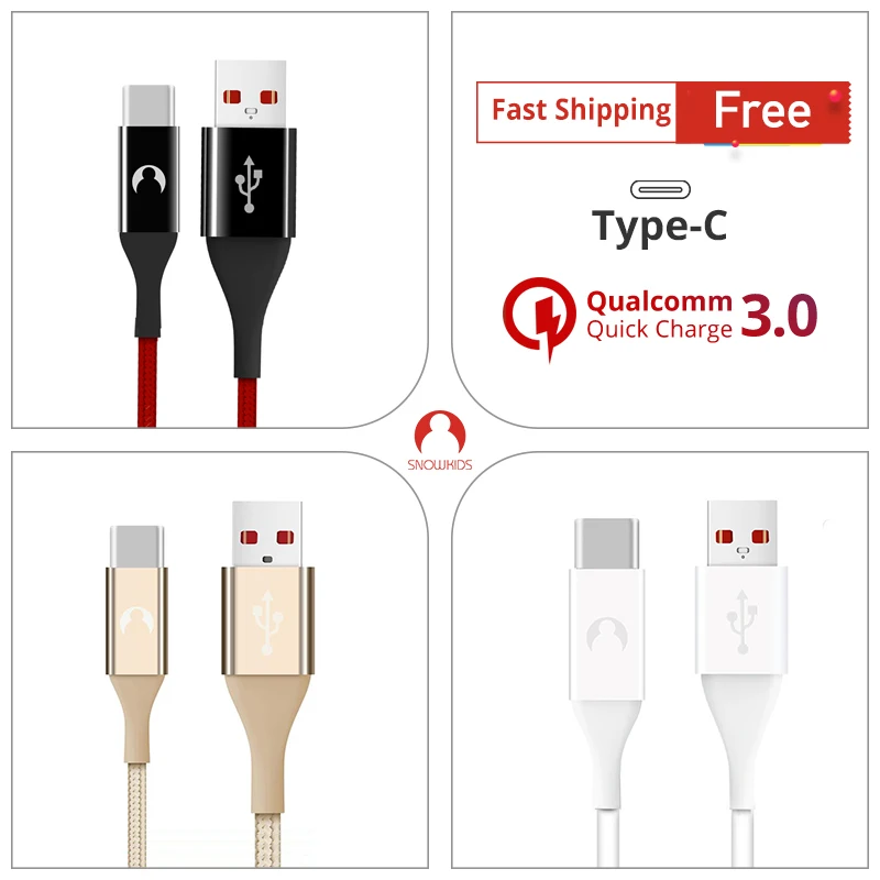 

Snowkids USB C Cable Type C Cable Charger for HTC U11 Sony Xperia XZ Samsung Galaxy S8 S9 P10 2m Long Cable