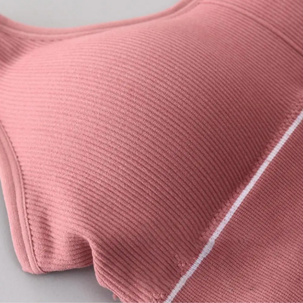 

Wire Free Women Tank Crop Top Bra Underwear Seamless Tube Back Hollow Lingeries Intimates With Removable Padded Solid Color
