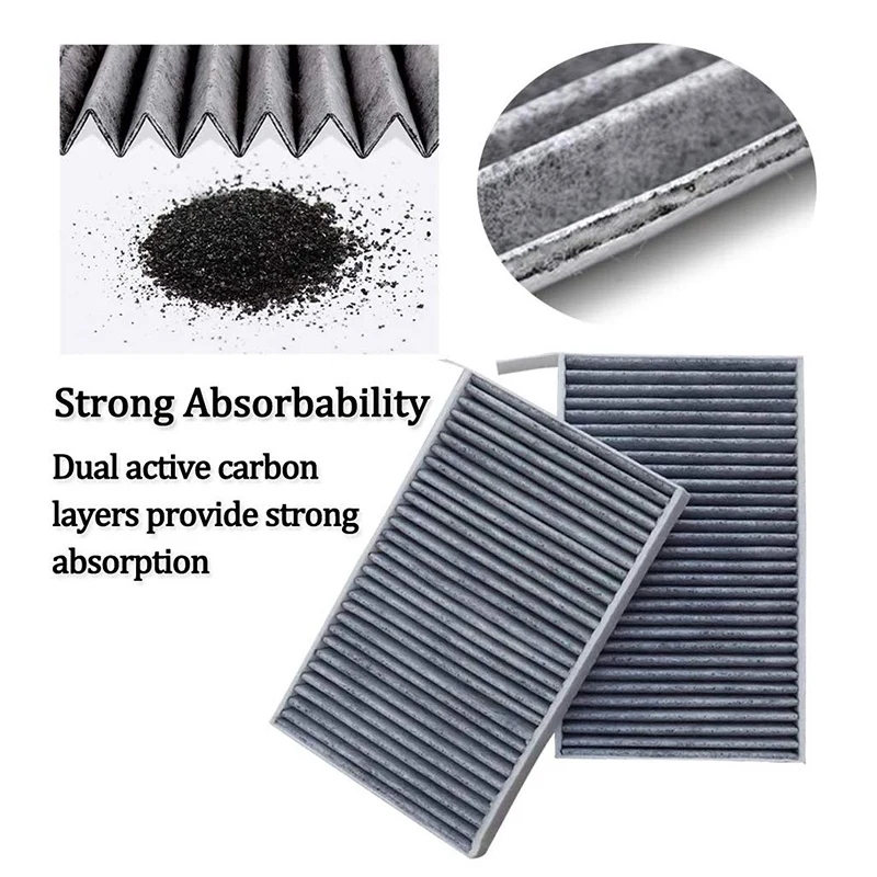 Салонный фильтр 2 шт. в упаковке с двойным эффектом активированного угля для Tesla