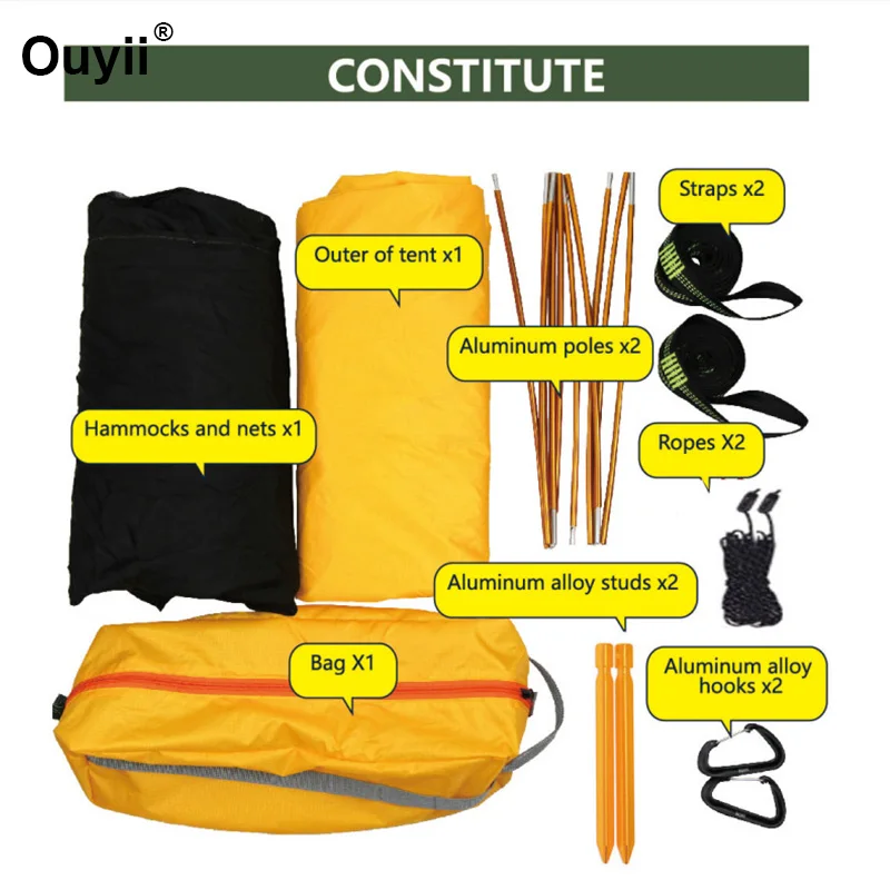 Спортивный гамак для дома путешествий кемпинга Сверхлегкий охотничий спящий