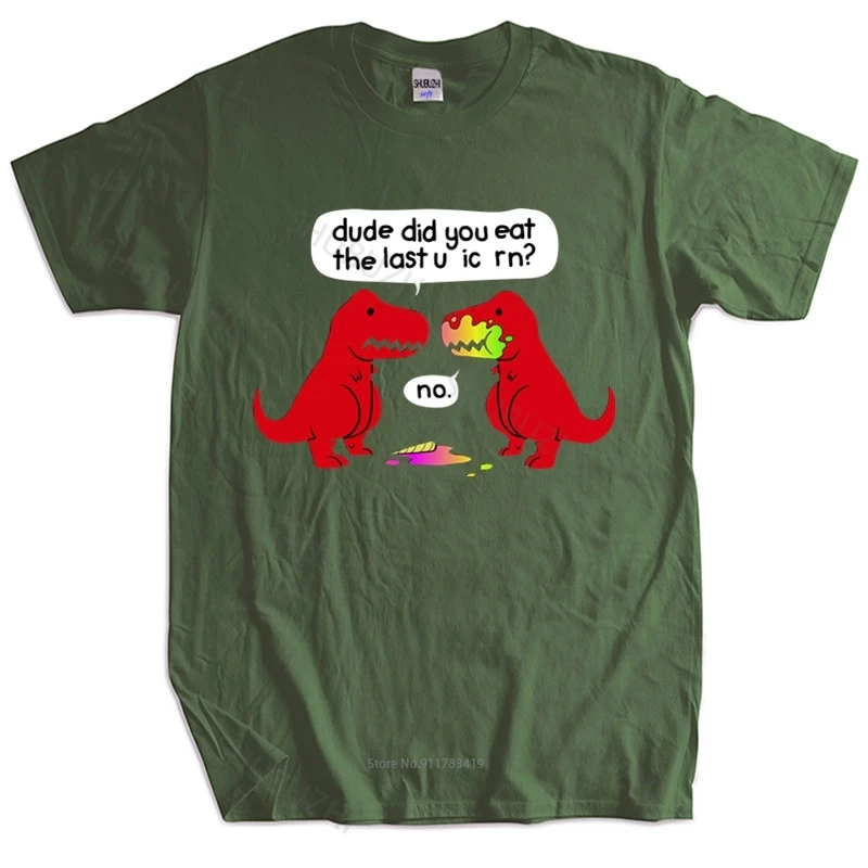 Мужская хлопковая футболка летняя брендовая с надписью Did You Eat The Last Unicorn и