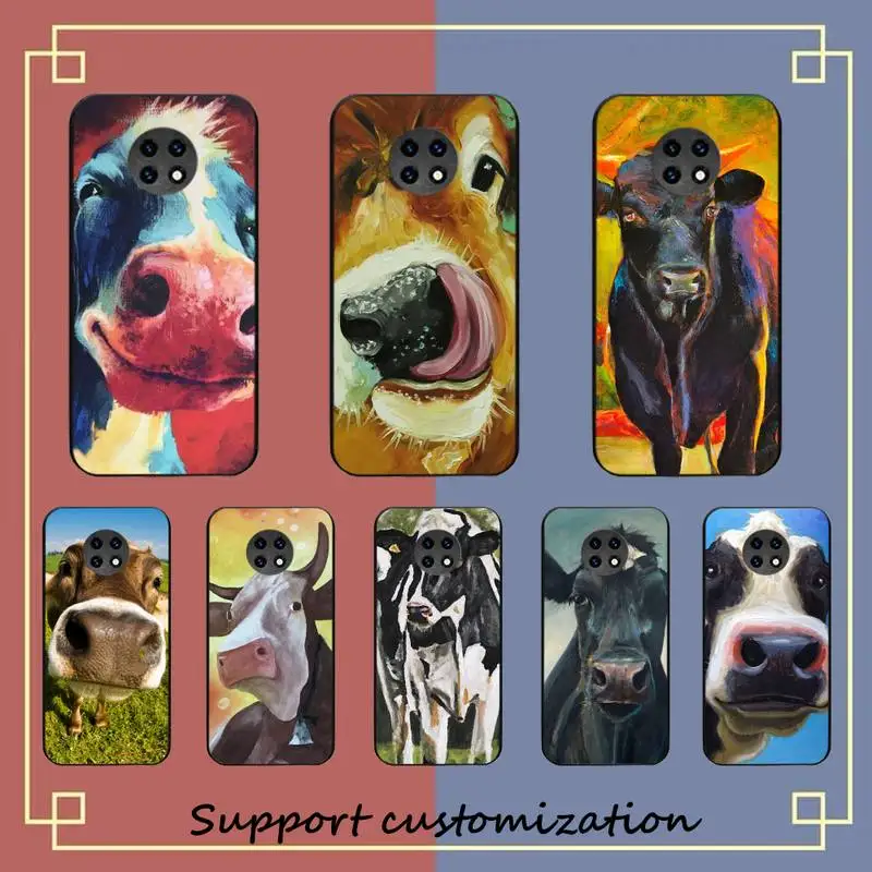 

Cow Print Phone Case For Xiaomi Redmi Note8A 7 5 Note8pro 8T 9Pro TPU Coque for note6pro Funda Capa