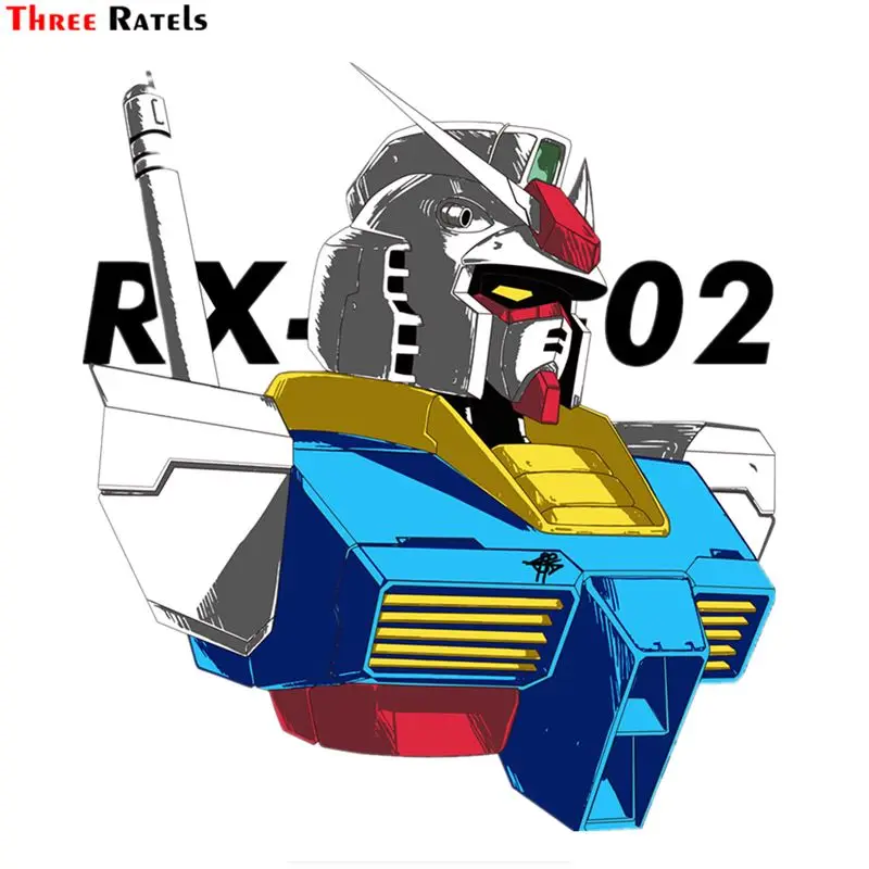 

Three Ratels FC472 Gundam Rx 02 Cartoon 3D Stickers For Car Anime Apple Macbook Decal