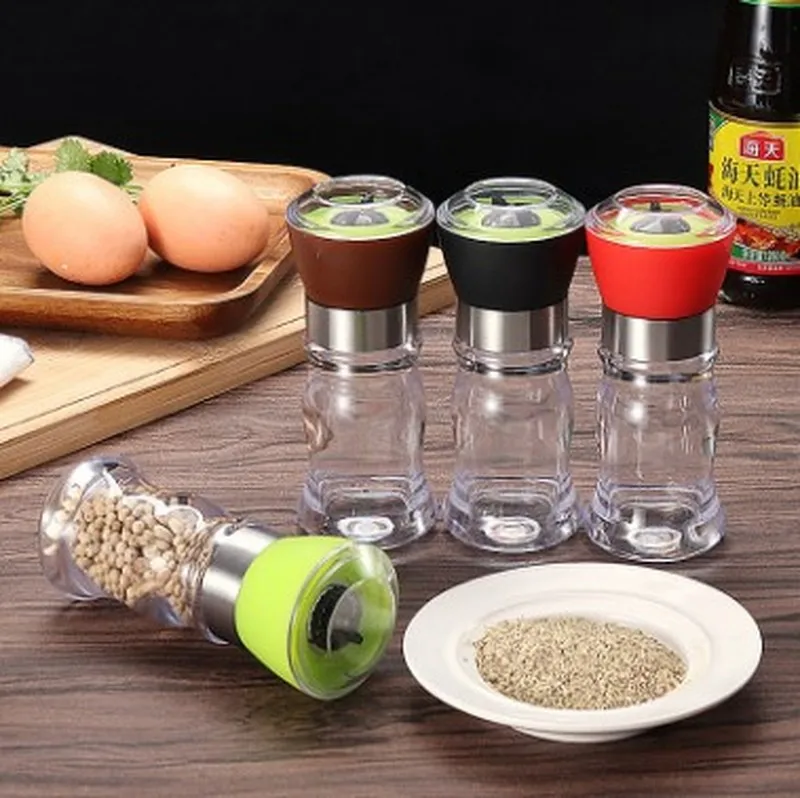 

1PC Manual Salt Pepper Mill Grinder Seasoning Bottle Spice Grinding Containers Adjustable Mill Shakers Kitchen Gadgets