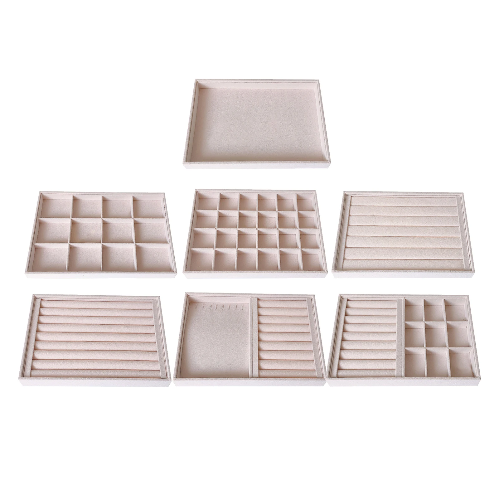 

Velvet Jewelry Display Storage Tray, Bracelet Ring Showcase Holder Organizer, 35x24cm, Removable