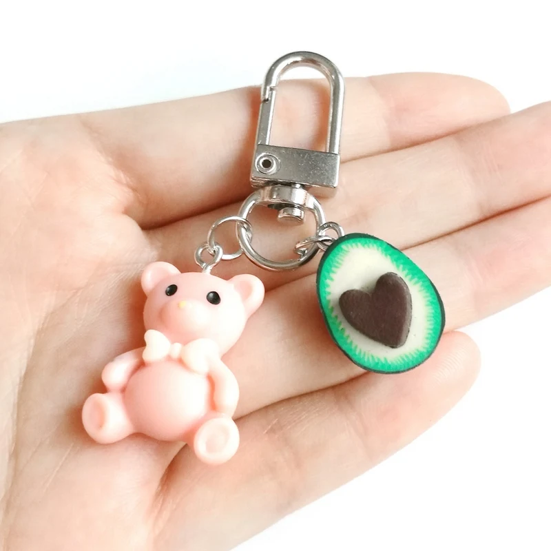 Оригинальный новый брелок в виде сердца авокадо женский на сумку милый