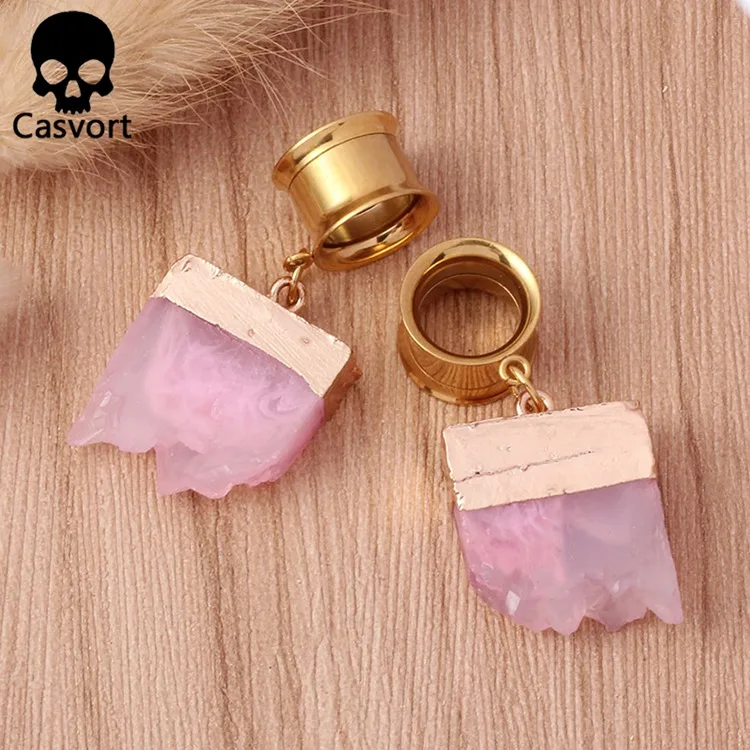 Casvort 2 шт. пирсинг Смолы Болтаются беруши и туннели ювелирные изделия для тела винт ушные датчики пара расширитель