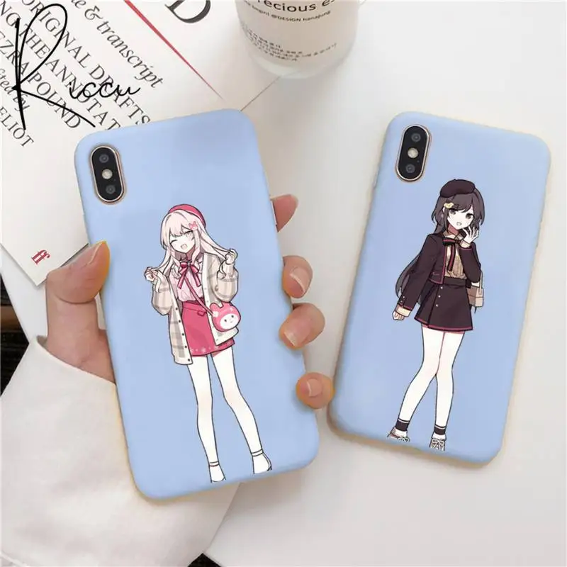 Sexy anime girls Phone Case for iPhone 12 pro max mini 11 pro XS MAX 8 7 6 6S Plus X XR blue case