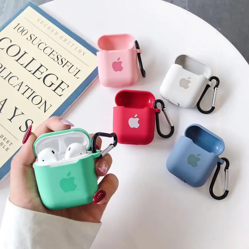 Силиконовый чехол для AirPods с защитой от потери защитный Apple 2 мягкий милый