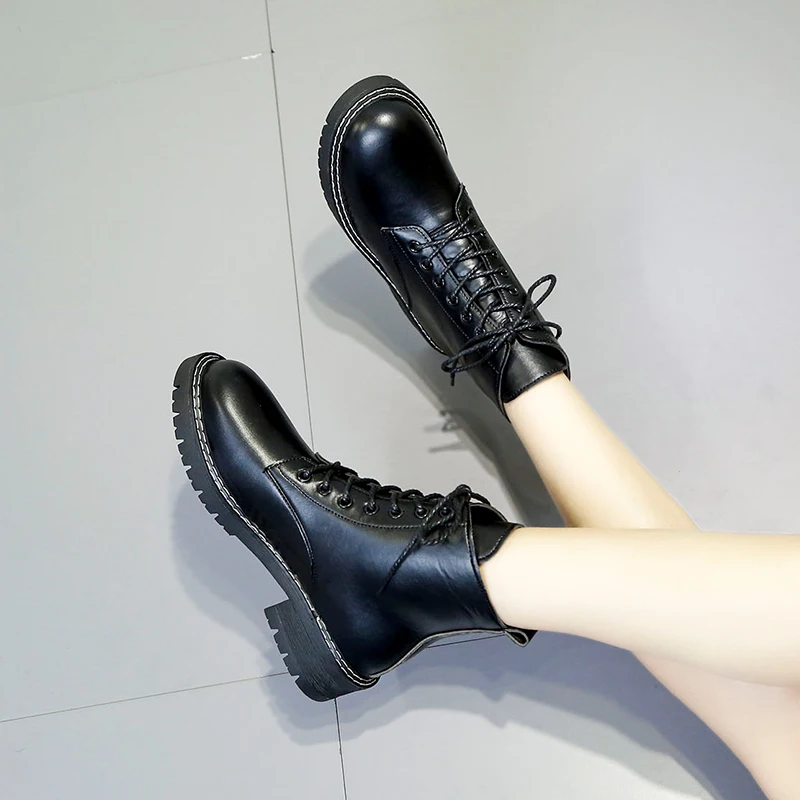 Bootee/ г.; женские ботинки до середины икры с круглым носком; женская обувь; ботинки на низком каблуке со шнуровкой; роскошные дизайнерские зимние сапоги на резиновой подошве