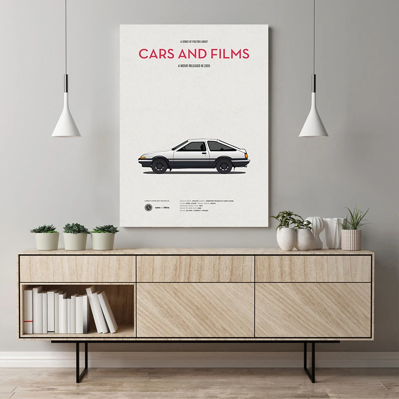 Винтажные герои автомобиля 2021 фильм ТВ мультфильм автомобили и фильмы плакаты AE86