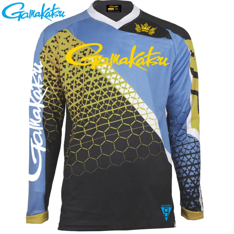 

Новинка лета 2022, рубашка для рыбалки Gamakatsu с длинными рукавами, быстросохнущая одежда для рыбалки, Солнцезащитная одежда для рыбалки с защит...