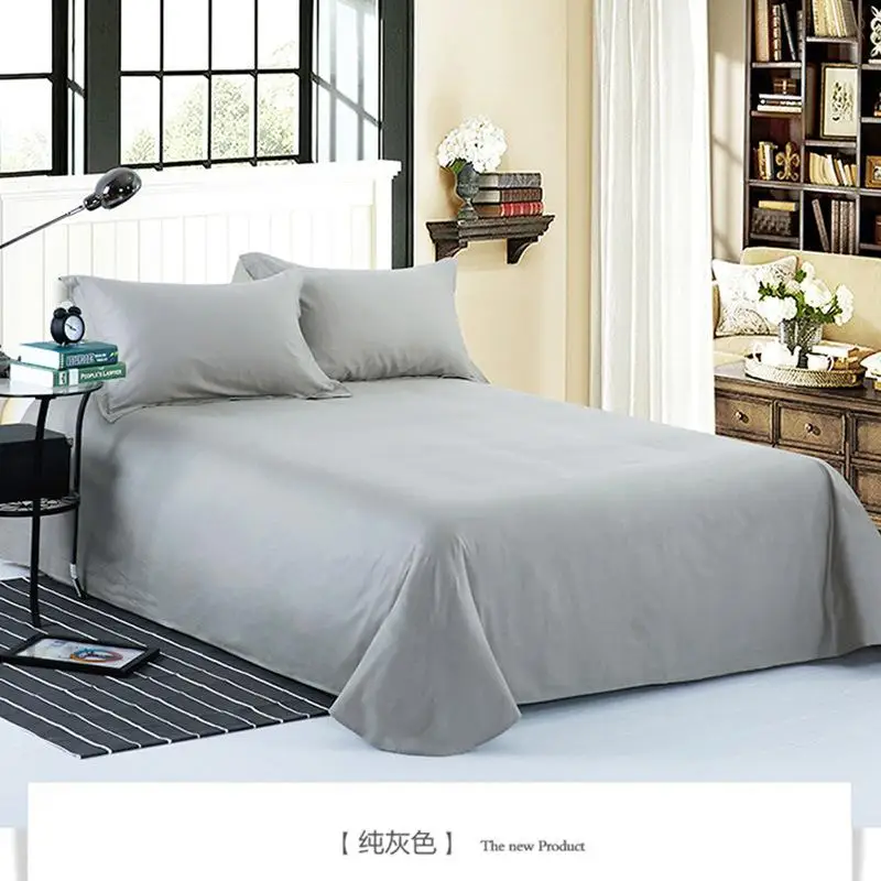 

100% Cotton Jade Color Flat Sheet For Children Adults Single Double Bed Flat Bedsheets XF632-9