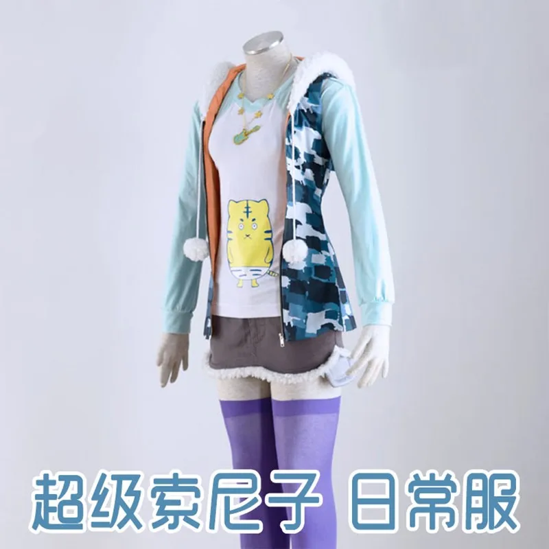 Костюм для косплея Супер Sonico из аниме косплей костюмы на Хэллоуин женщин пальто +