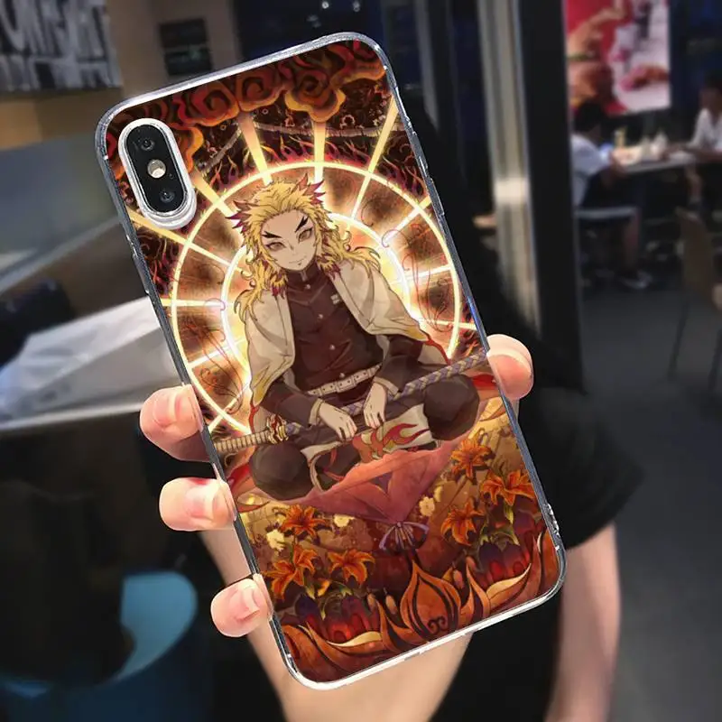 

Kyojuro Rengoku anime Demon Slayer Phone Case Transparent soft For iphone 5 5s 5c se 6 6s 7 8 11 12 plus mini x xs xr pro max