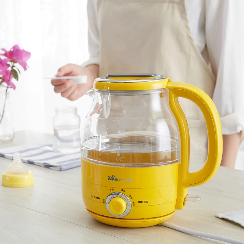

Travel Electric Water Kettle Automatic Power Off Glass Kettle 1.2L Mini Stainless Steel Bouilloire Kitchen Accessories EB50SH
