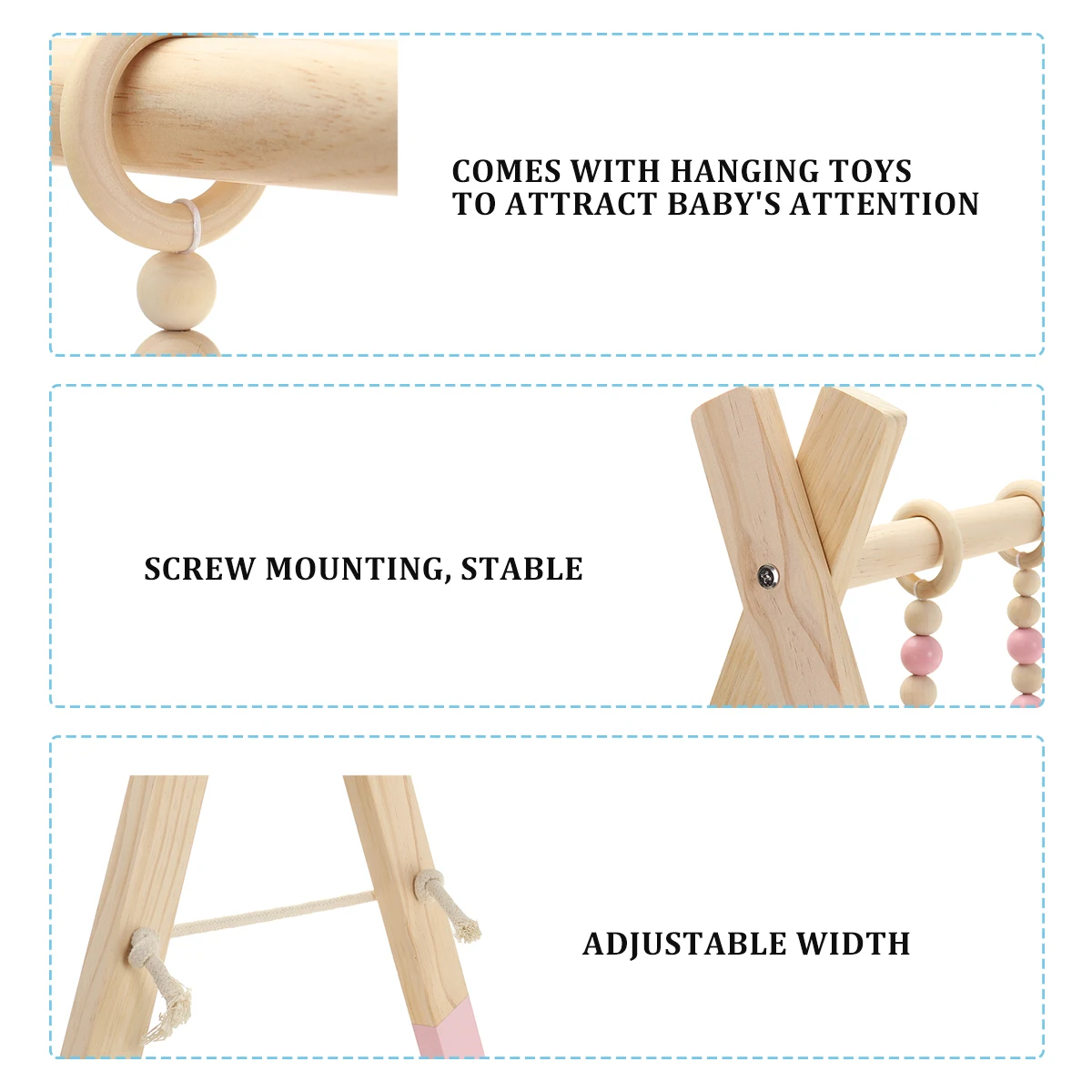 

New Wooden Baby Activity Gym Play Nursery Decor Sensory Toy Accessories Kid's Room Decor Photography Props Infant Clothing Rack