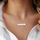 Ожерелье с гравировкой для женщин и мужчин, индивидуальное ювелирное изделие из нержавеющей стали, цепочка с кулоном на заказ