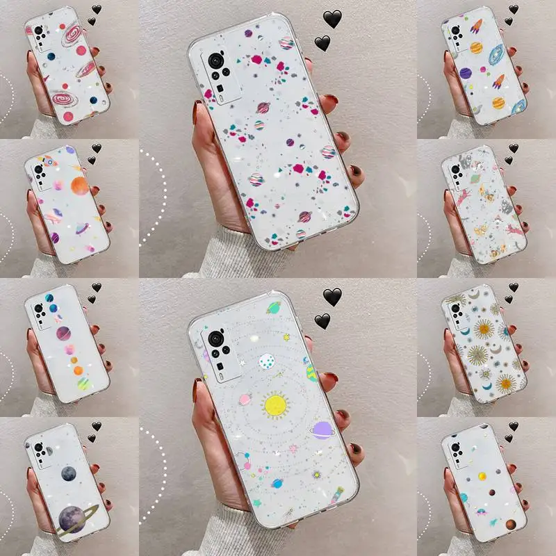 

Starry Universe Phone Case Transparent For VIVO S 9 7 6 IQOO NEO 7 5 3 Z3 Z1 X E pro Soft TPU Clear Mobile bags