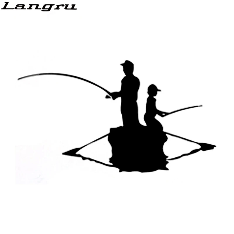 Langru 16 3 см * 9 2 интересный виниловый декоративный стикер для рыбалки на каноэ Jdm |