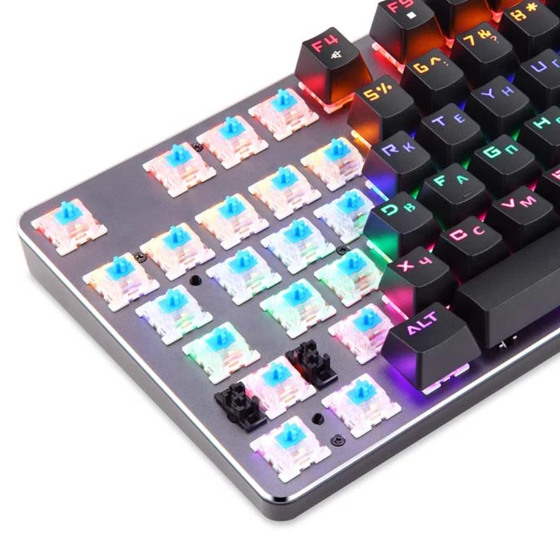 

RGB USB Wired Mechanical Keyboard 104 keys Russian English Gaming Keyboards 40JB